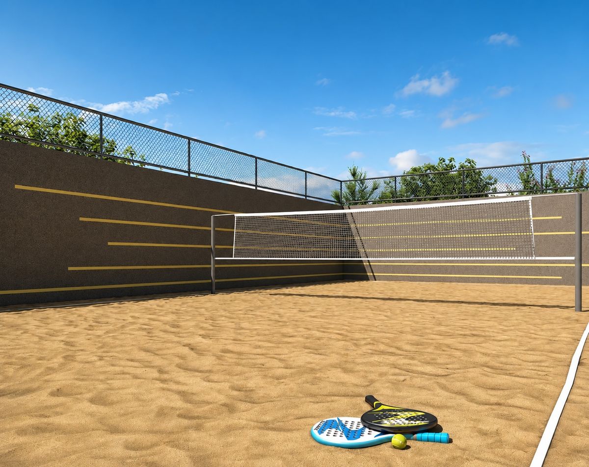 Quadra de areia recreativa, projeto